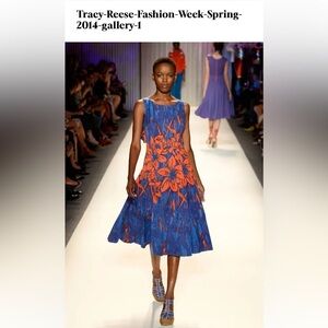 Tracy Reese Vibrant Floral Midi Dress size 2